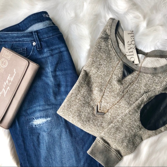 Olive & Oak Tops - Olive & Oak Elbow Patch Top